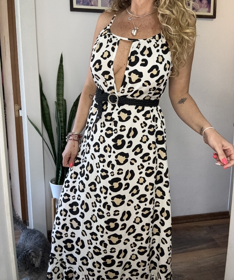 Vestido Amore print crema