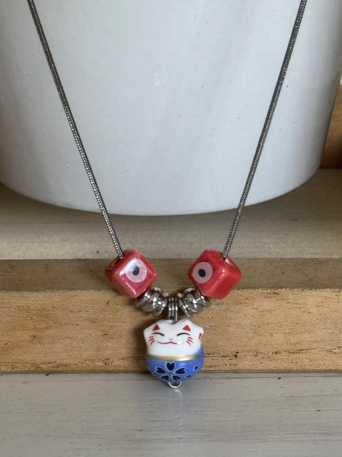 Collar Gato de la Fortuna ➕ Ojo protector - ANIMAL PINK