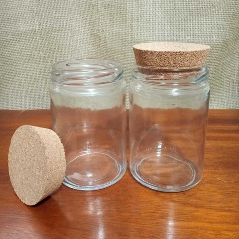 12 Potes de Vidro 360ml com Rolha Cortiça