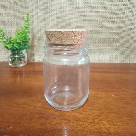 12 Potes De Vidro 200ml com Rolha Cortiça
