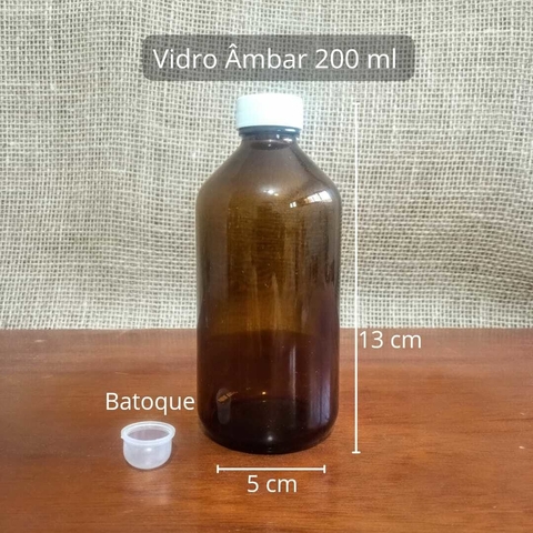 10 Vidros Âmbar 200ml com Tampa e Batoque na internet