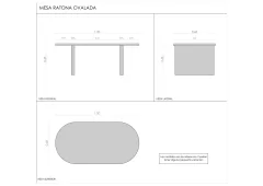 Mesa ratona ovalada - tienda online
