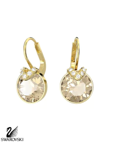 Pendientes Bella V Swarovski, Talla redonda, Tono dorado, Baño tono oro, SV 5662093 - comprar online