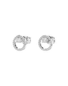 Pendientes Swarovski de botón Constella, Talla redonda, Blancos, Recubrimiento en Baño de rodio SV 5692262 - tienda online