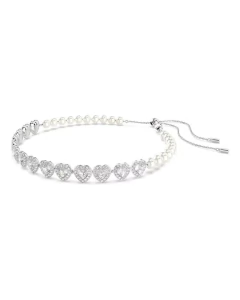 Gargantilla Ariana Grande x Swarovski, Tallas mixtas, Crystal Pearl, Corazón, Blanca, Baño de rodio SV 5720861 - comprar online