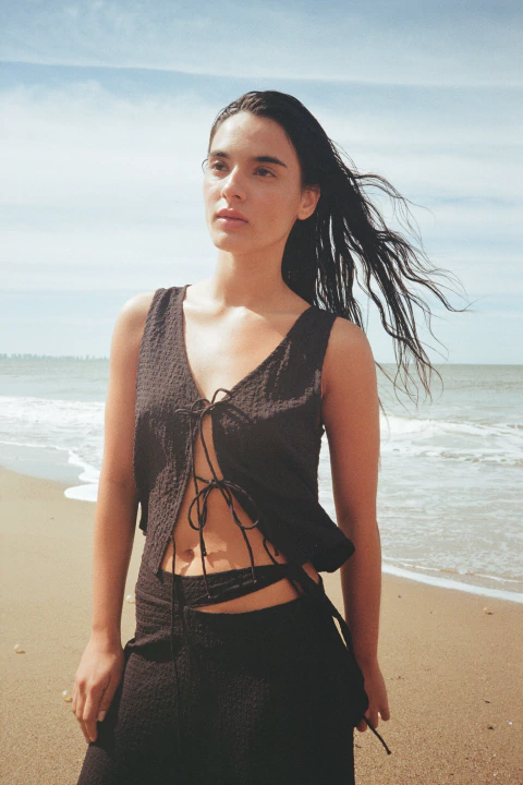 TOP FLARE RECICLADO BLACK