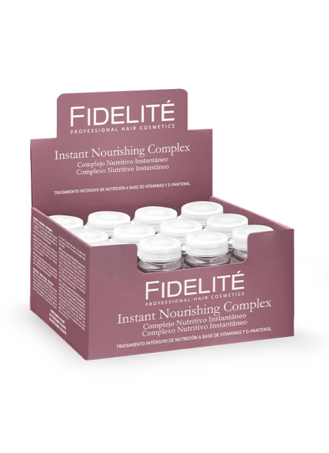 Ampollas Complejo Nutritivo Instantáneo FIDELITE | 12x15ml | D-Pantenol + Vitamina B6 | Restauración Capilar