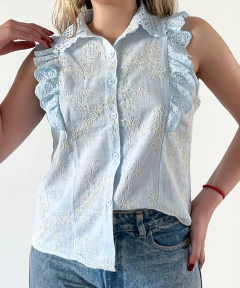 CAMISA AMPARO IMPORTADA CELESTE - comprar online