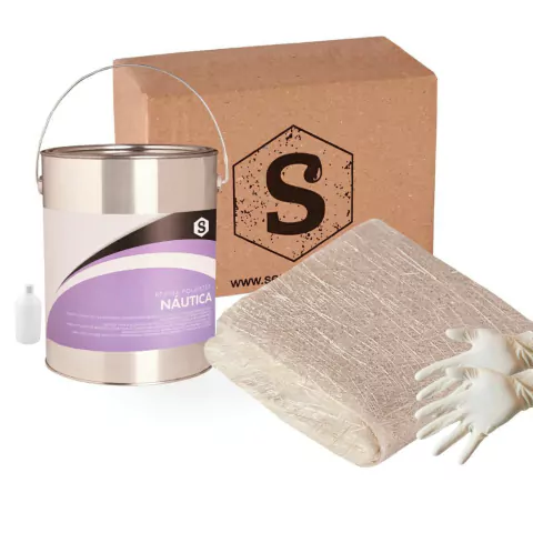 Kit Parche Fibra de Vidrio MAT 300 con Resina Náutica 4kg - comprar online
