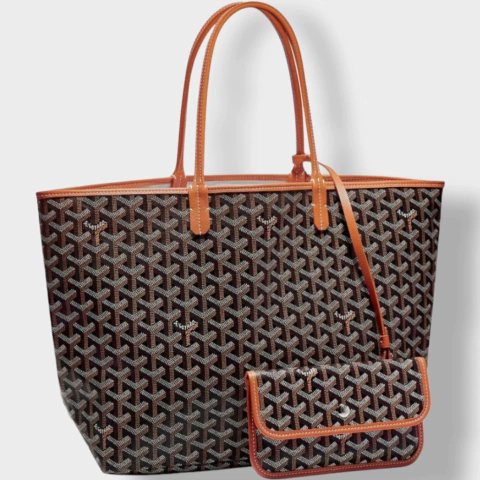 BOLSA PRETA COM ALCAS CARAMELO ALCAS EM COURO LEGITIMO ITALIANA