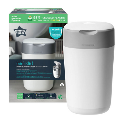 Lixeira de Descarte de Fraldas Twist & Click Tommee Tippee, Branco