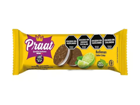Galletitas de Chocolate rellenas de Lima Sin Tacc 85g "Praat"