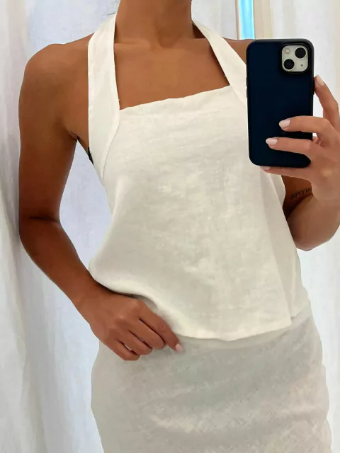 TOP ELBA LINO LARGO OFF WHITE