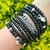 Mix de pulseiras Gratidão preto e prata