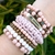 Mix de pulseiras Delux Gratidão nude/rosinha - comprar online