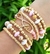 Mix de pulseiras infinito Fé rosa, dourado e branco