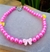Colar infantil rosa com laço claro