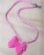 Colar infantil rosa laço