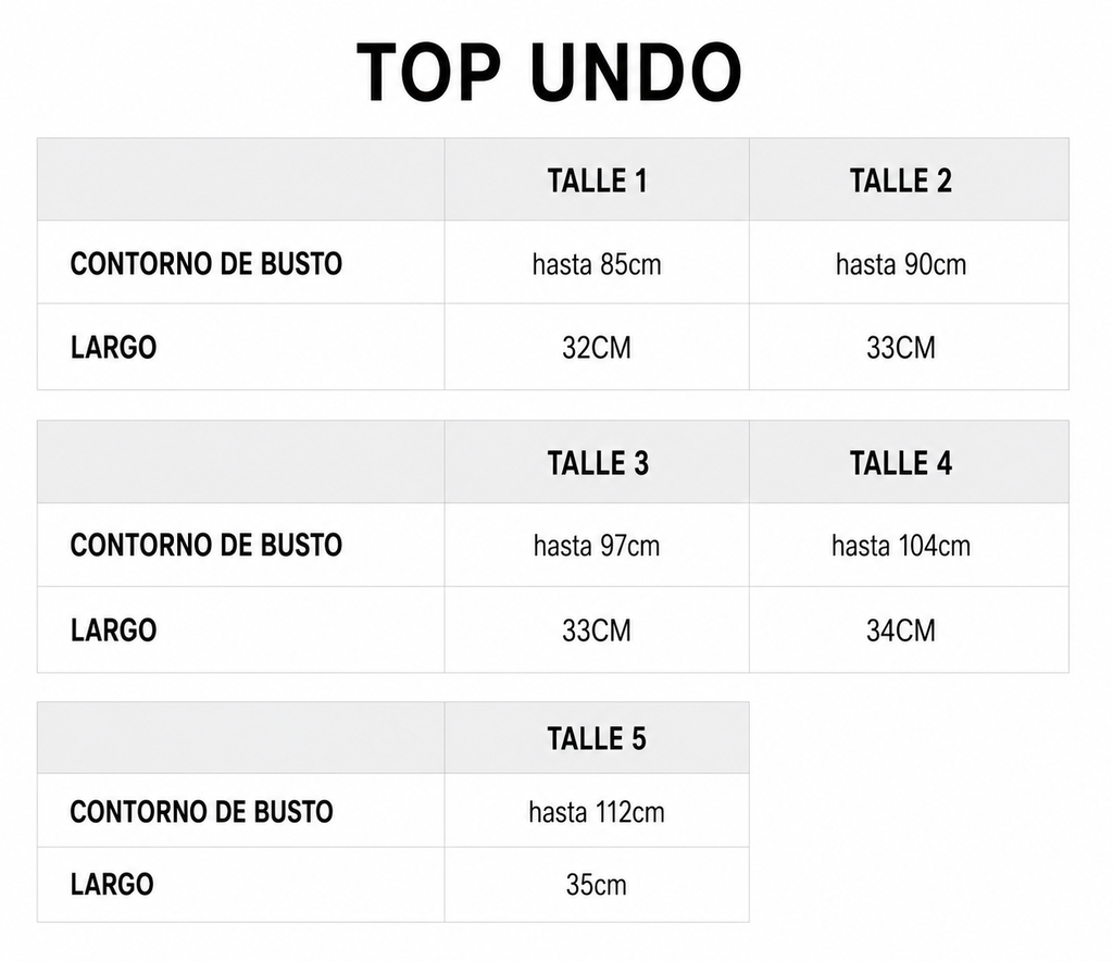 Tabla de talles