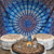 Mandala Cuadrada Pavo Real Azul Petróleo