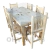 Combo Mesa 140x80 + 6 Sillas Hindu Rectas en Pino