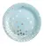 Platos 17cm Celeste Lunares Plateados x6 unidades