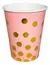 6 Vasos Rosa Lunares Dorados - comprar online