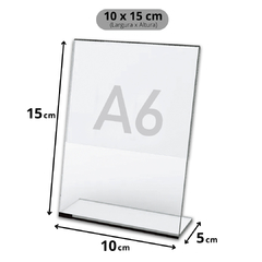Display Expositor A6 10x15cm Em L Ps Acrílico Mesa Balcão - comprar online