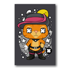 PLACA ILUSTRAÇÃO GATO DE BOTAS FUNKO