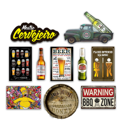 KIT 10 PLACAS BEBIDAS MESTRE CERVEJEIRO - Art Print Decorações