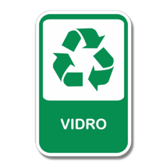 Placa de Sinalização Reciclagem Vidro 20x13 cm