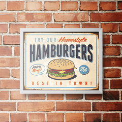 PLACA HAMBURGERS - comprar online