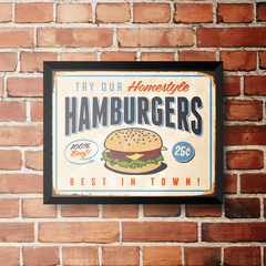 PLACA HAMBURGERS na internet