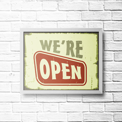 PLACA WE RE OPEN - comprar online