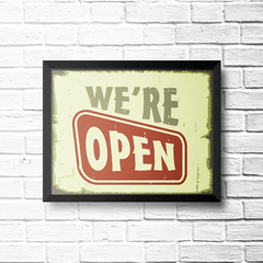 PLACA WE RE OPEN na internet
