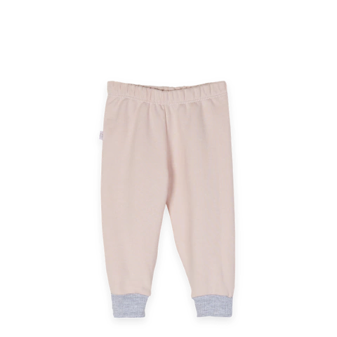 Pantalón con puño frisa rosa salmón