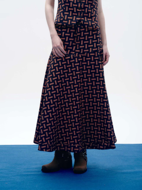 Pollera Destino Print Azul - comprar online