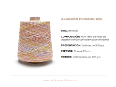 Algodón Peinado Print 12/6 - Cono 1.400 metros - Boutique de hilados