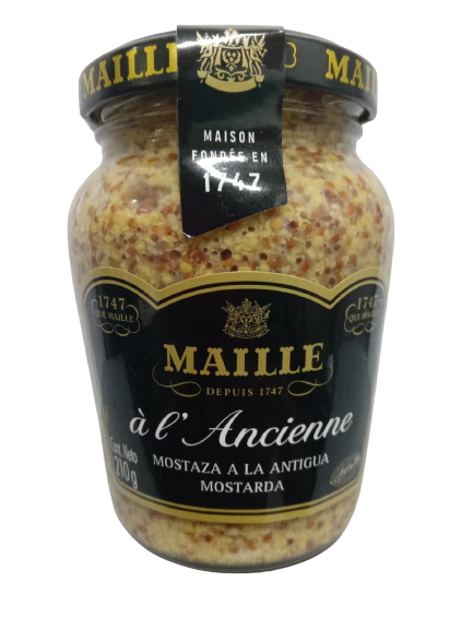 MOSTARDA EM GRÃOS COM VINHO BRANCO - MAILLE - 210 gr