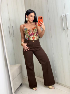 Wide Leg marrom Ref 7672026 - Preta Madá Jeans