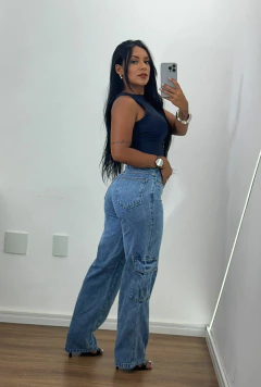 Calça Wide Leg Ref 052025 na internet