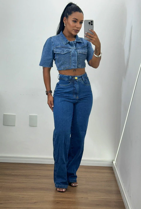 Calça Wide Leg Ref 062025 - comprar online