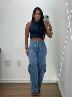 Calça Wide Leg Ref 052025 - Preta Madá Jeans