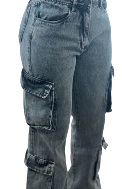 Look Calça bolso cargo Ref 712025 - Preta Madá Jeans