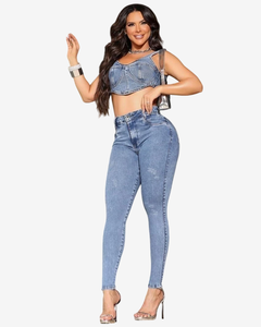 Calça Cintura Alta Ref 082025 - Preta Madá Jeans