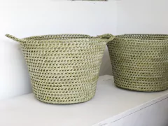 Canasto leñero de palma en internet