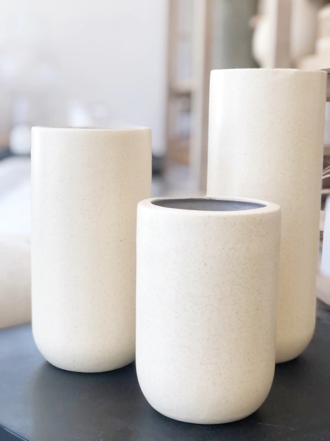 Florero cilindro arena