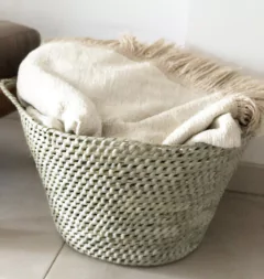 Canasto leñero de palma - comprar online