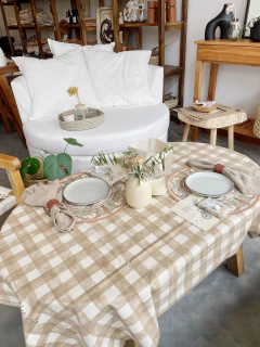 Mantel cuadros Mocha - Gramineasdeco