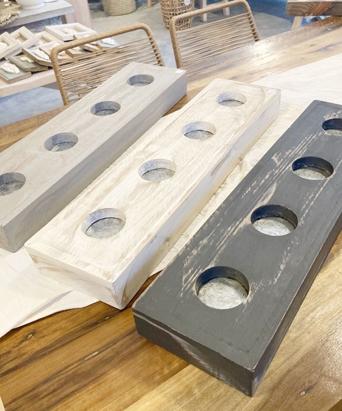 Liston madera porta 4 velones